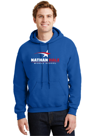 Nathan Hale MS Spirit Wear 2023-24 On-Demand-Unisex Hoodie White & Red Star Logo