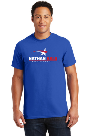 Nathan Hale MS Spirit Wear 2023-24 On-Demand-Unisex T-Shirt White & Red Star Logo