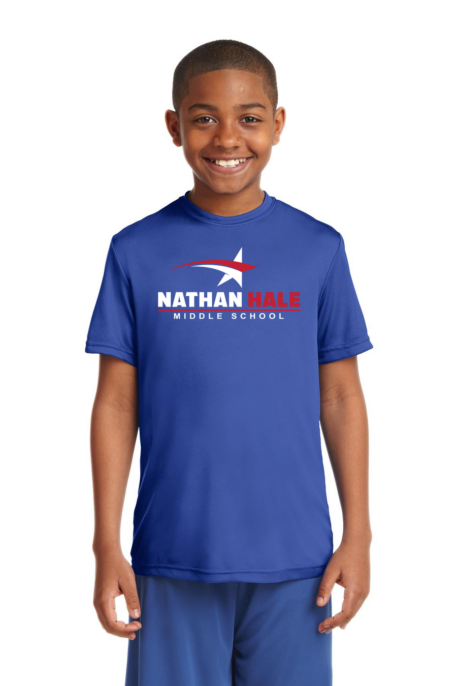Nathan Hale MS Spirit Wear 2023-24 On-Demand-Unisex Dryfit Shirt White & Red Star Logo
