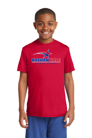 Nathan Hale MS Spirit Wear 2023-24-Unisex Dryfit Shirt Blue & Red Star Logo