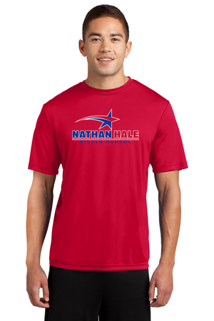 Nathan Hale MS Spirit Wear 2023-24 On-Demand-Unisex Dryfit Shirt Blue & Red Star Logo