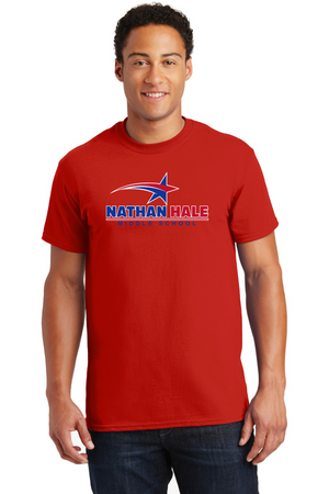 Nathan Hale MS Spirit Wear 2023-24 On-Demand-Unisex T-Shirt Blue & Red Star Logo