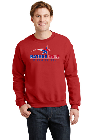 Nathan Hale MS Spirit Wear 2023-24 On-Demand-Unisex Crewneck Sweatshirt Blue & Red Star Logo