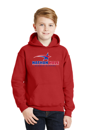 Nathan Hale MS Spirit Wear 2023-24 On-Demand-Unisex Hoodie Blue & Red Star Logo