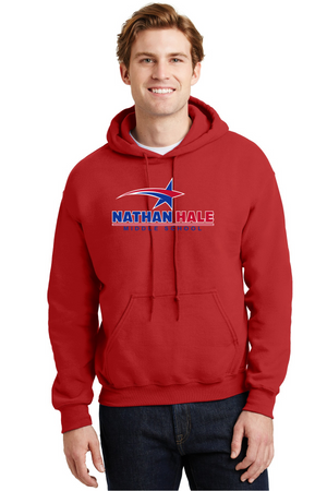 Nathan Hale MS Spirit Wear 2023-24 On-Demand-Unisex Hoodie Blue & Red Star Logo