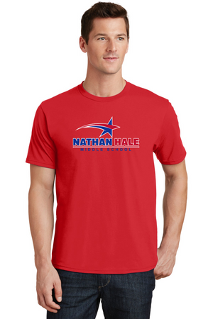 Nathan Hale MS Spirit Wear 2023-24 On-Demand-Premium Soft Unisex T-Shirt Blue & Red Star Logo