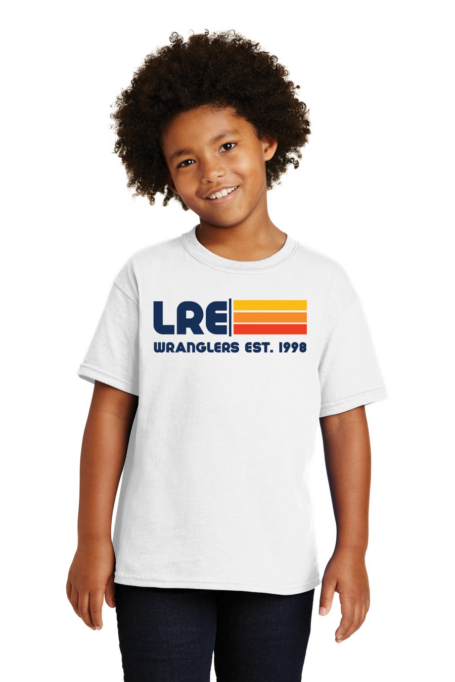 Lang Ranch Elm Spirit Wear 2023-24 On-Demand Store-Unisex T-Shirt LRE Stripe Logo
