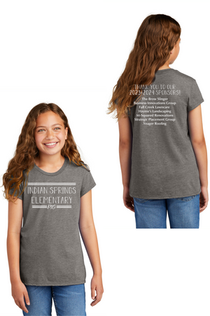 Indian Springs Elm Spirit Wear 2023-24-Youth District Girls Tee PTO Shirt