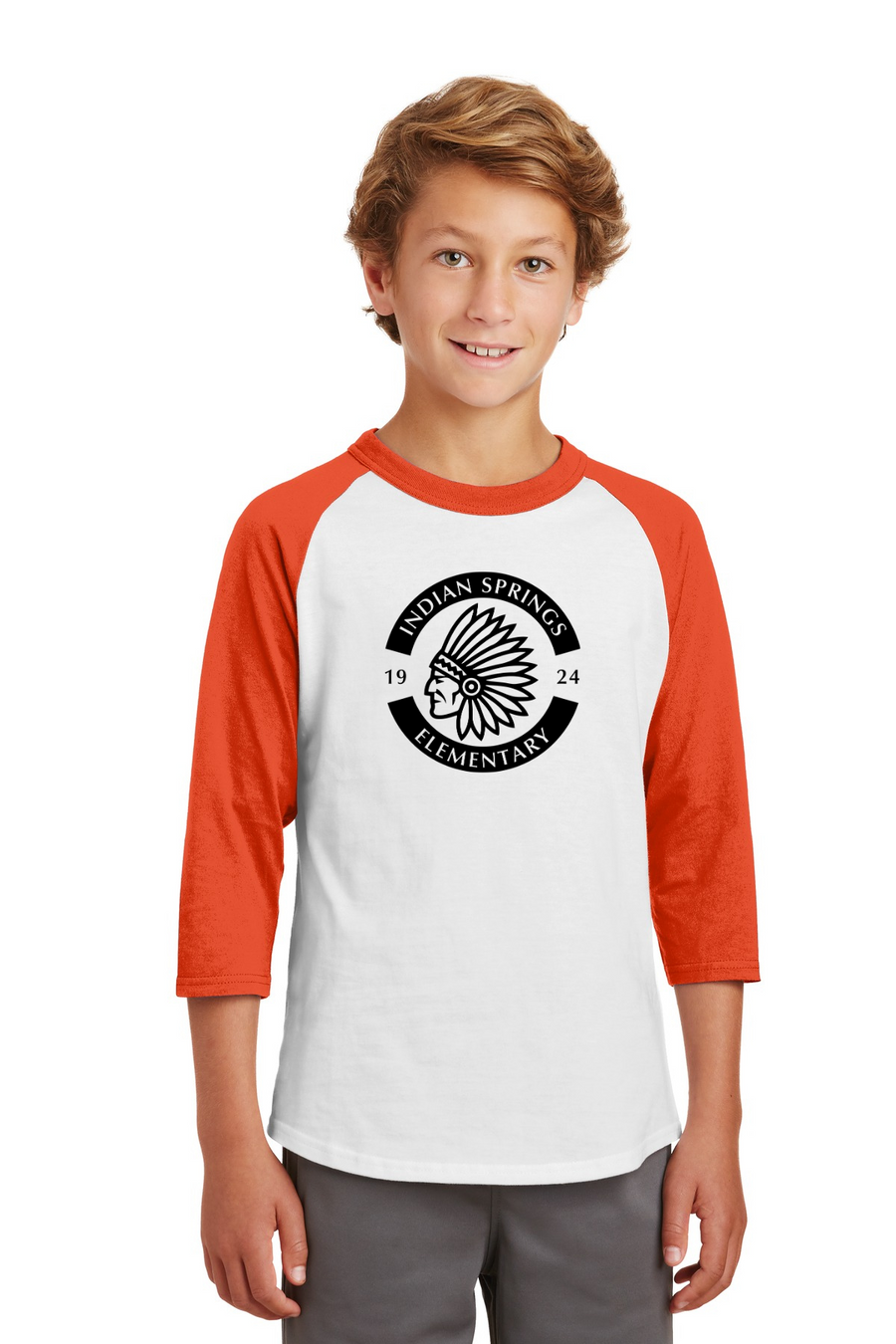 Indian Springs Elm Spirit Wear 2023-24 On-Demand-Unisex Baseball Tee Circle Logo