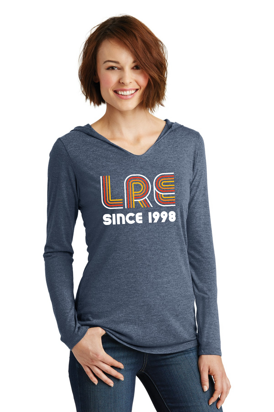 Lang Ranch Elm Spirit Wear 2023-24 On-Demand-District Womens Perfect Tri Long Sleeve Hoodie LRE 1998 Logo