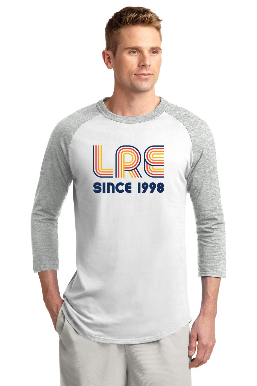 Lang Ranch Elm STAFF Spirit Wear 2023-24-Unisex Baseball Tee LRE Since 1998 Logo