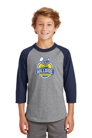 Hillside Elementary Spirit Wear 2023-24 On-Demand-Unisex Baseball Tee Mouse Mascot Logo