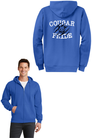 Kent Elementary Spirit Wear 2023-24 On-Demand-Unisex Full-Zip Hooded Sweatshirt Cougar Pride Logo