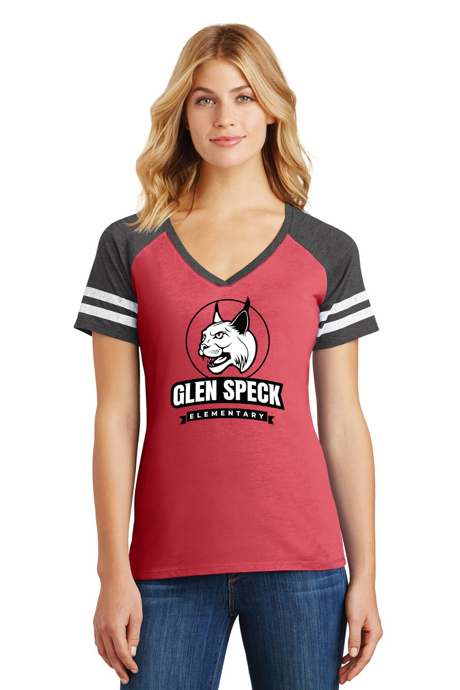 Glen Speck Elm Spirit Wear 2023-24 On-Demand-District Ladies Game V-Neck Tee
