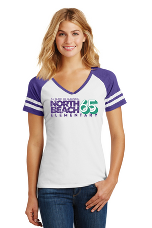 North Beach Elm Spirit Wear 2023-24-District Ladies Game V-Neck Tee
