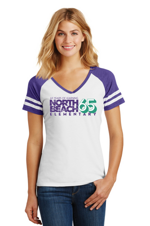 North Beach Elm Spirit Wear 2023-24 On-Demand-District Ladies Game V-Neck Tee