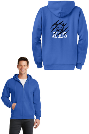 Kent Elementary Spirit Wear 2023-24 On-Demand-Unisex Full-Zip Hooded Sweatshirt KES Logo