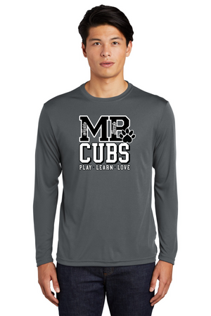 Marie Bauer Early Education Spirit Wear 23-24 On-Demand-Adult Dry-fit Long Sleeve Tee MB Cubs Logo