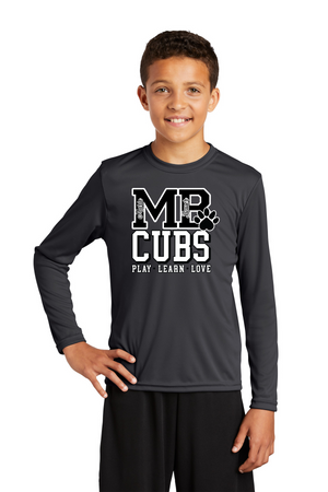 Marie Bauer Early Education Spirit Wear 23-24 On-Demand-Youth Dry-fit Long Sleeve Tee MB Cubs Logo