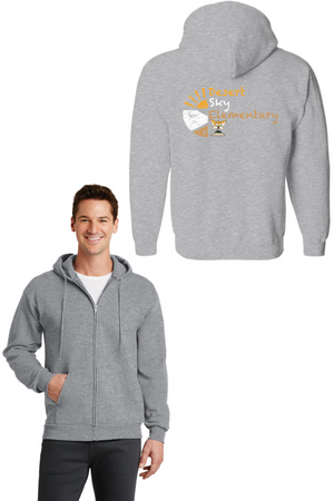 Desert Sky Teachers, Staff, and Parents On-Demand-Full-Zip Hooded Sweatshirt Reading Fox Logo