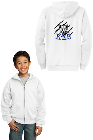 Kent Elementary Spirit Wear 2023-24 On-Demand-Unisex Full-Zip Hooded Sweatshirt KES Logo