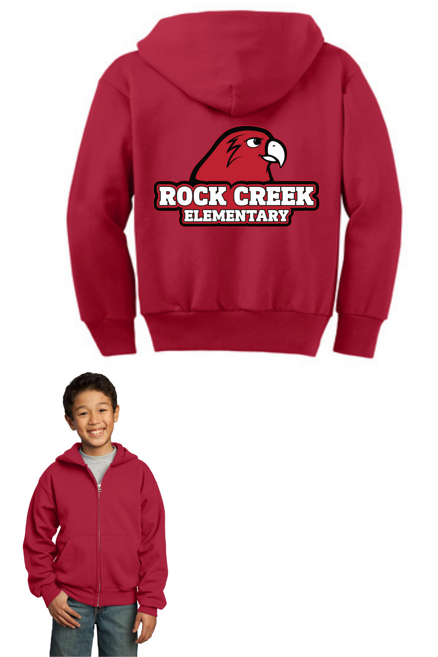 Rock Creek Elementary School Spirit Wear 2023/24 On-Demand-Unisex Full-Zip Hooded Sweatshirt_RCE