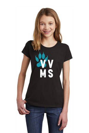 Valley View Middle School On-Demand Spirit Wear-Youth District Girls Tee VVMS Logo