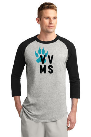 Valley View Middle School On-Demand Spirit Wear-Unisex Baseball Tee VVMS Logo