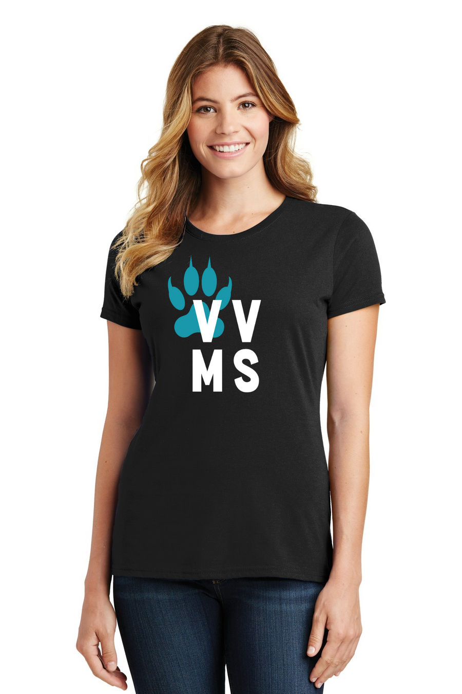 Valley View Middle School On-Demand Spirit Wear-Port and Co Ladies Favorite Shirt VVMS Logo