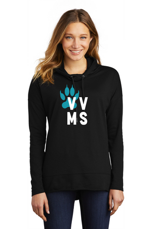 Valley View Middle School On-Demand Spirit Wear-District Womens Featherweight French Terry Hoodie VVMS Logo