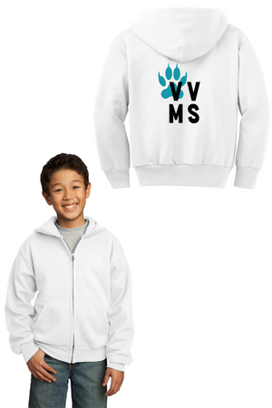 Valley View Middle School On-Demand Spirit Wear-Unisex Full-Zip Hooded Sweatshirt VVMS Logo