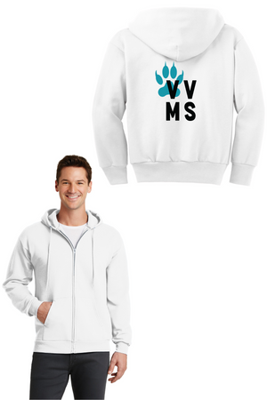Valley View Middle School On-Demand Spirit Wear-Unisex Full-Zip Hooded Sweatshirt VVMS Logo