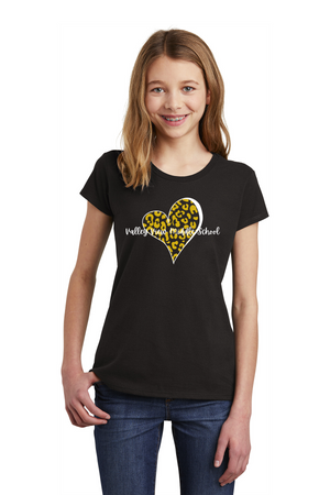 Valley View Middle School On-Demand Spirit Wear-Youth District Girls Tee Heart Logo