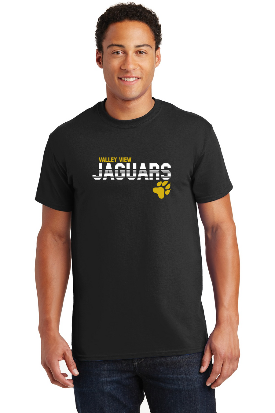 Valley View Middle School On-Demand Spirit Wear-Unisex T-Shirt Stripe Jaguars