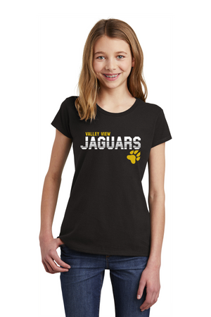 Valley View Middle School On-Demand Spirit Wear-Youth District Girls Tee Stripe Jaguars