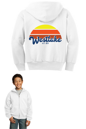 Westlake Elementary Spirit Wear 2023/24 On-Demand-Youth Full-Zip Hooded Sweatshirt Sunset Logo