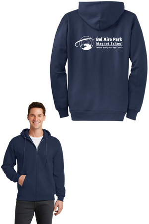 Bel Aire Park Spirit Wear 2023-24 On-Demand-Unisex Full-Zip Hooded Sweatshirt Center Chest Logo