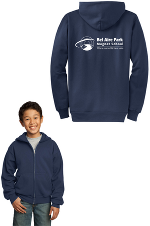 Bel Aire Park Spirit Wear 2023-24 On-Demand-Unisex Full-Zip Hooded Sweatshirt Center Chest Logo