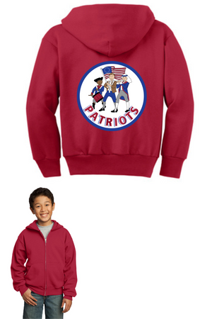 McGees Crossroads Elementary Spirit Wear 2023-24 On-Demand-Unisex Full-Zip Hooded Sweatshirt_Patriots