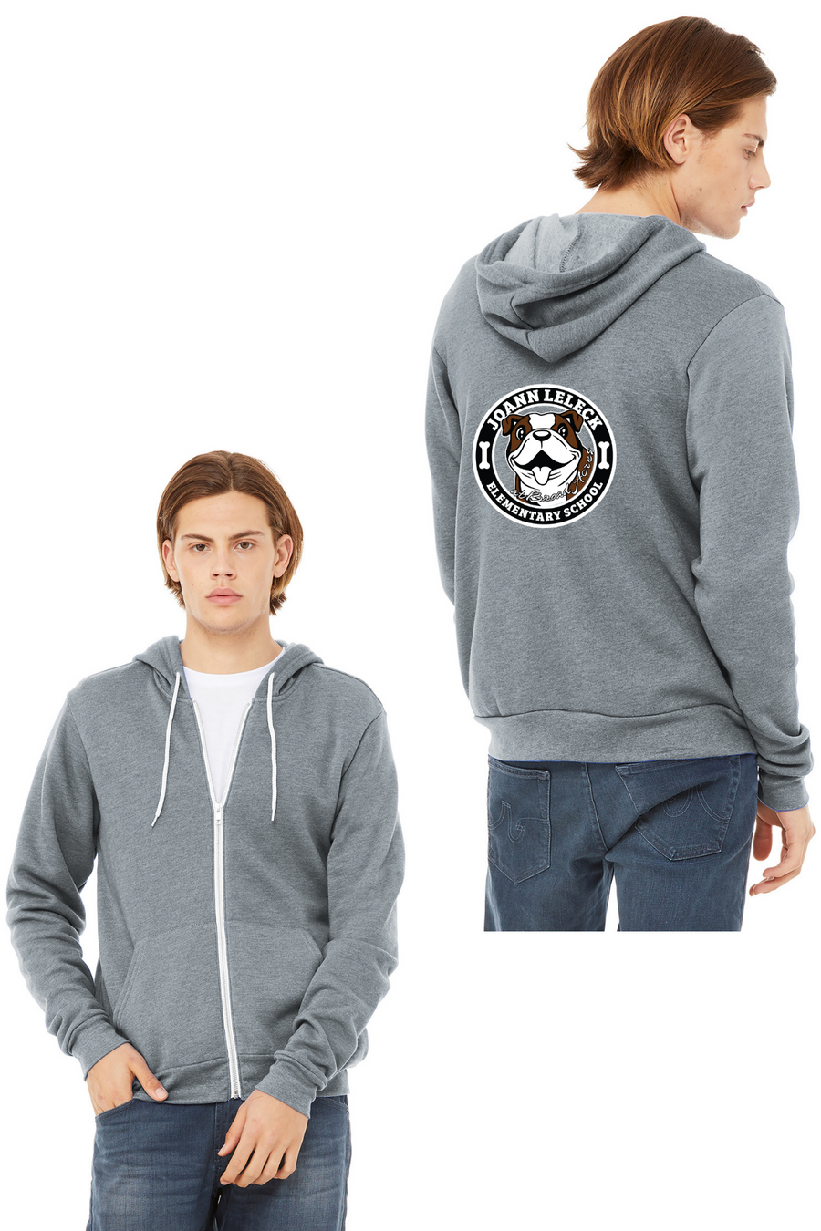 JoAnn Leleck Elementary Spirit Wear 2023-24 On-Demand-BELLA CANVAS Unisex Adult Sponge Fleece Full-Zip Hoodie
