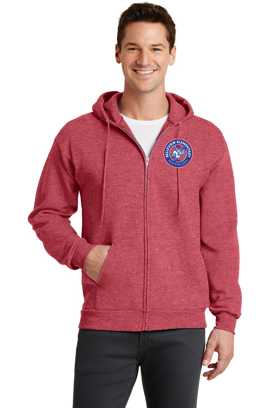 Belleview Elementary Spirit Wear 2023-24 On-Demand-Copy of Unisex Full-Zip Hooded Sweatshirt Circle Logo