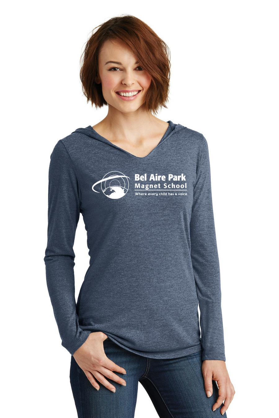 Bel Aire Park Spirit Wear 2023-24 On-Demand-District Womens Perfect Tri Long Sleeve Hoodie Center Chest Logo