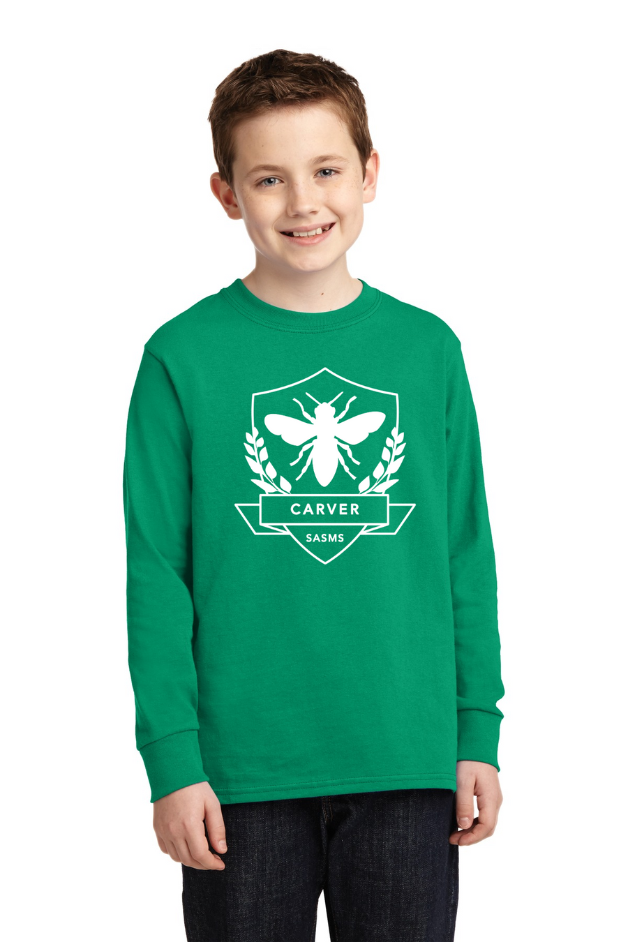St. Andrews School of Math & Science HOUSE SHIRTS 2023-24 On-Demand-Unisex Long Sleeve Shirt CARVER HOUSE WHITE LOGO