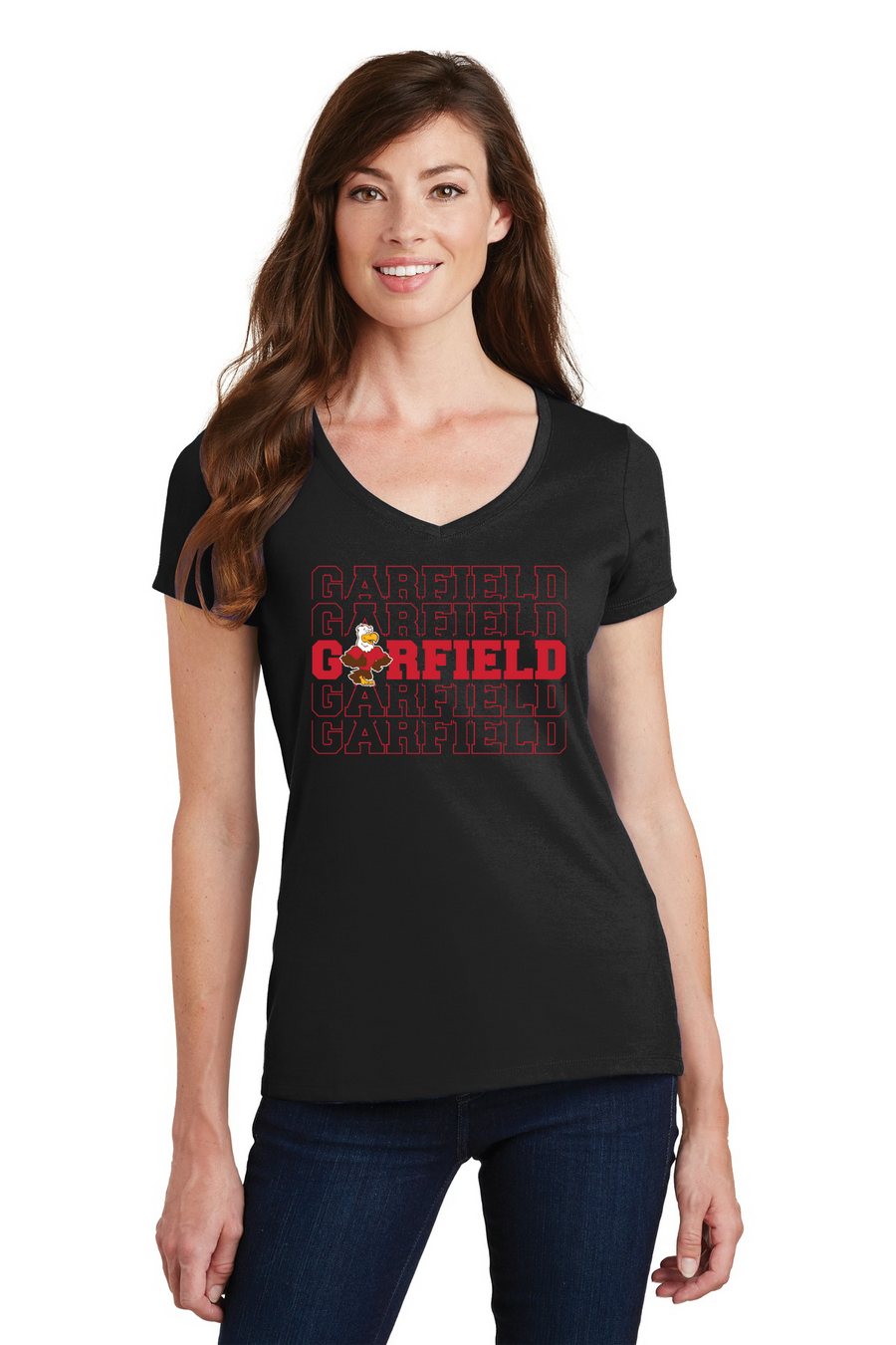 Garfield Elementary Spirit Wear 2023-24 On-Demand-Port and Co Ladies V-Neck