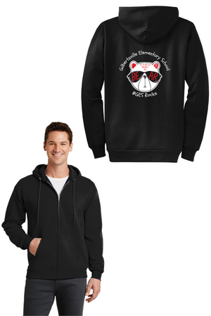 GES Bears Spirit Wear 2023-24 On-Demand-Unisex Full-Zip Hooded Sweatshirt #GES Rocks Logo