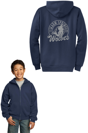 Warm Springs Elementary Spirit Wear 2023-24 On-Demand-Youth Unisex Full-Zip Hooded Sweatshirt