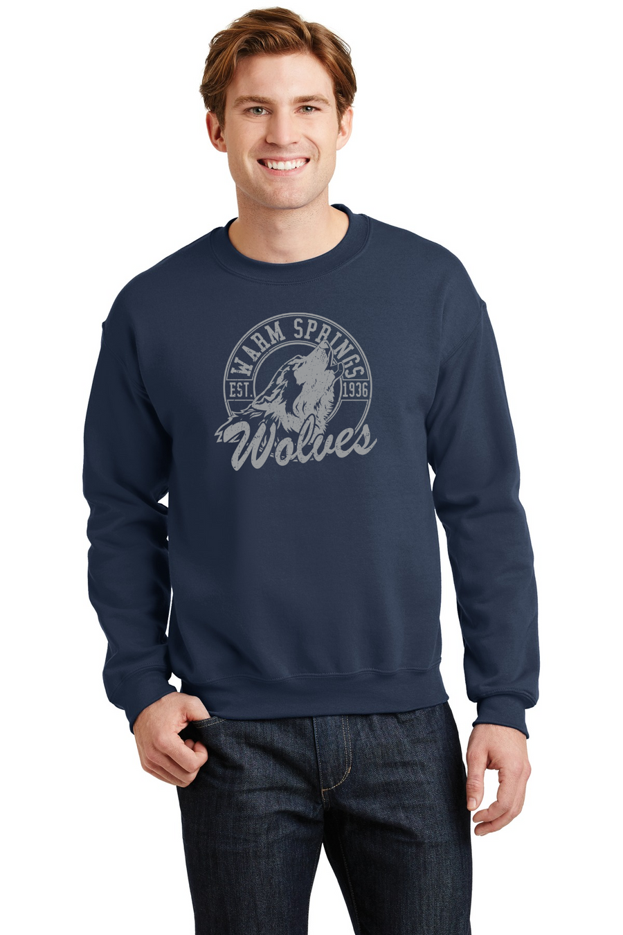 Warm Springs Elementary Spirit Wear 2023-24 On-Demand-Adult Unisex Crewneck Port & Company Essential Fleece Sweatshirt