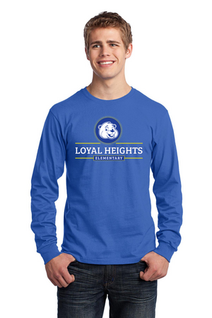 Loyal Heights Elementary Spirit Wear 2023-24 On-Demand-Adult Unisex Port & Company Long Sleeve Shirt Center Chest Logo