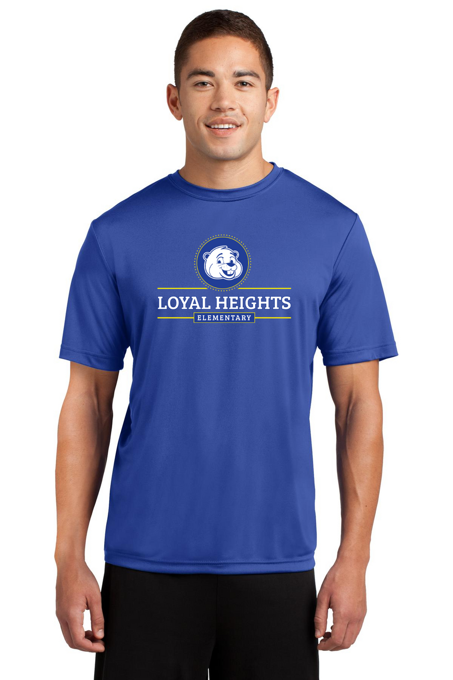 Loyal Heights Elementary Spirit Wear 2023-24 On-Demand-Adult Unisex dry-fit shirt Center Chest Logo