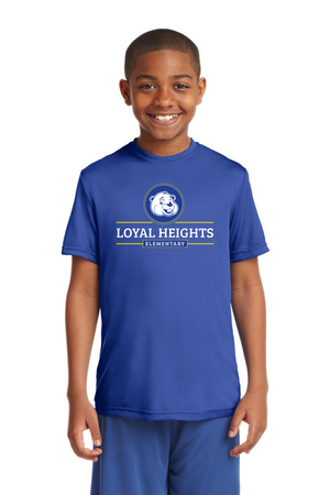 Loyal Heights Elementary Spirit Wear 2023-24 On-Demand-Youth dry-fit shirt Center Chest Logo